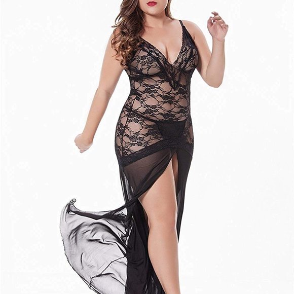 Sexy Plus Size Lingerie for Women Split Maxi Long - Picture 8 of 8